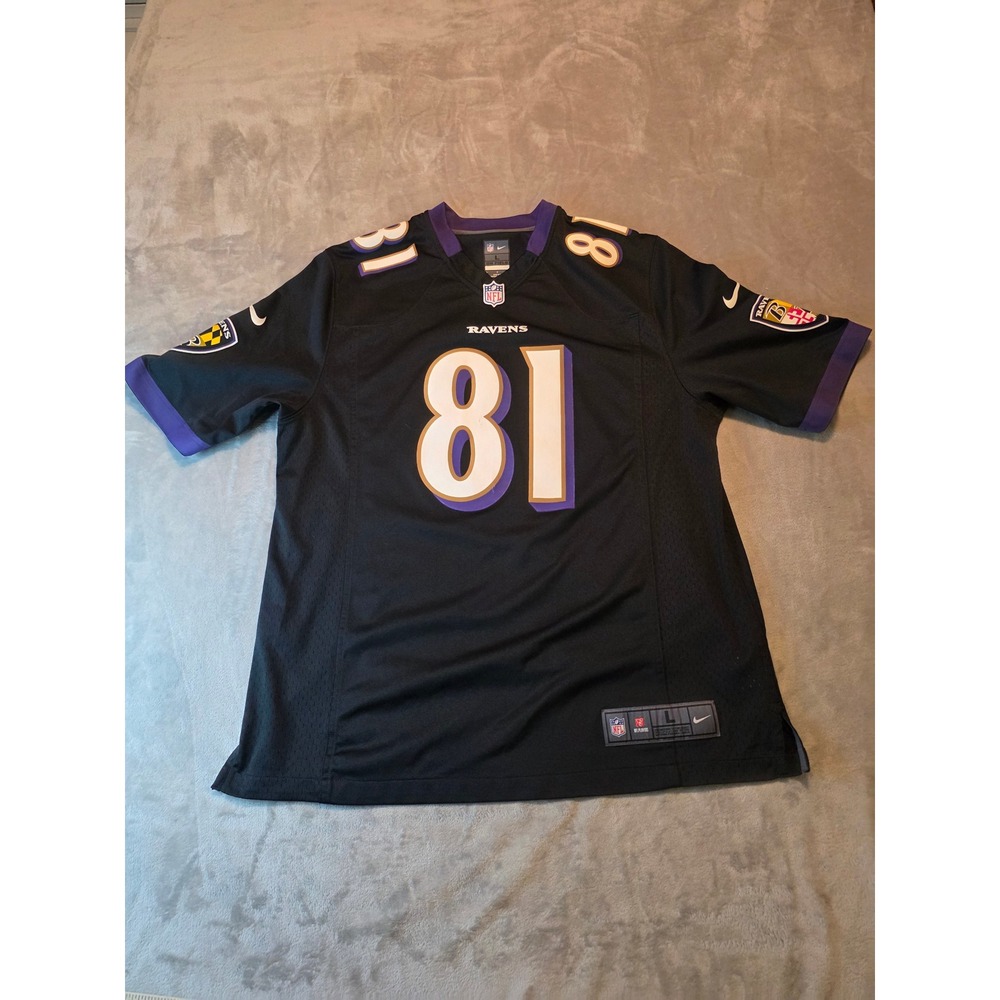 Nike Football Jersey Mens L Black Baltimore Ravens Anquan Boldin 81 On Field